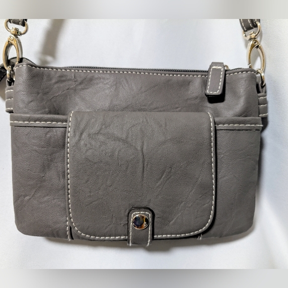 Rosetti Crossbody purse, Grey Silver hardware Anita Sling bag lightweight. - Picture 10 of 14